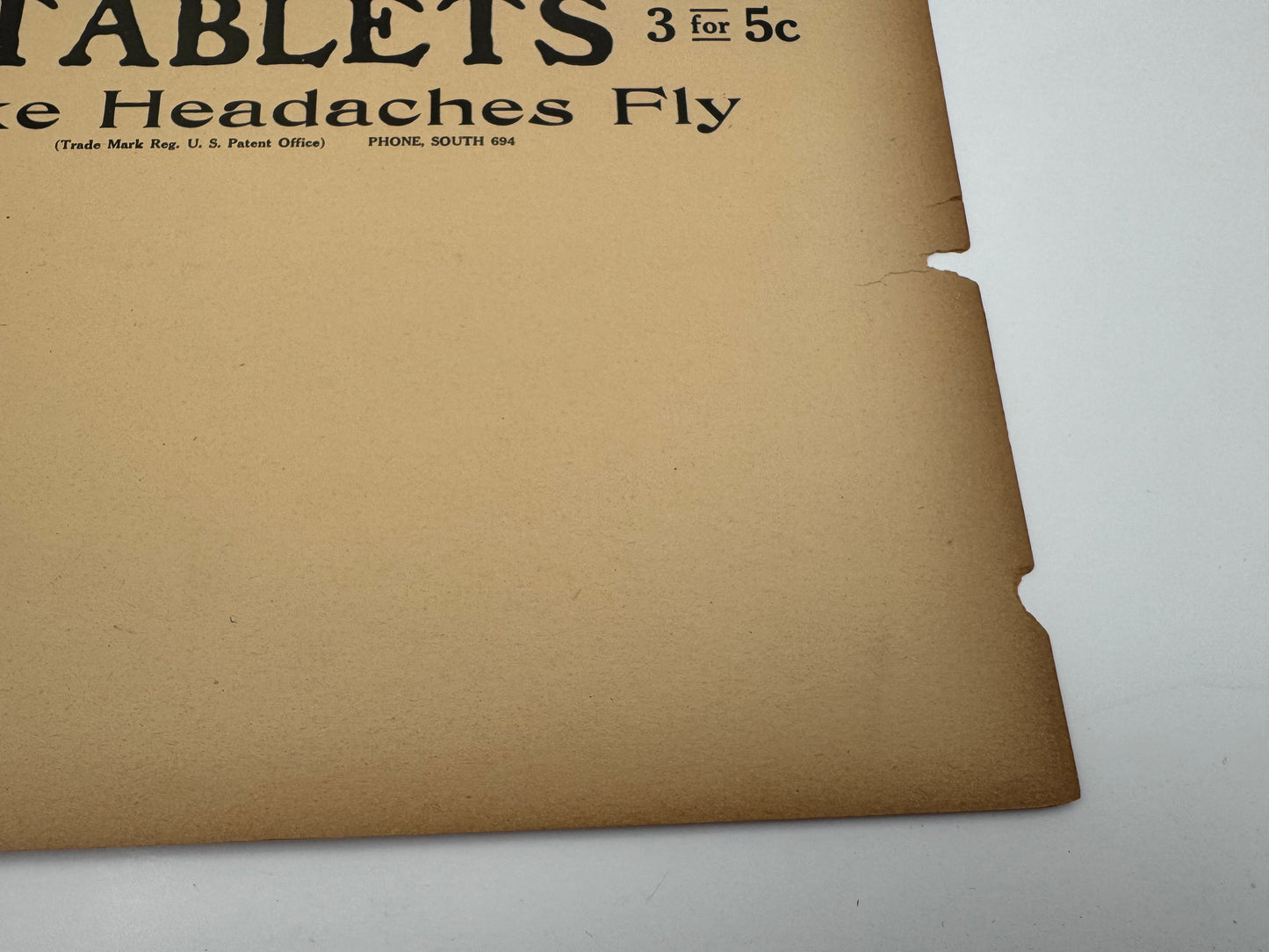 Vintage Aeroplane Headache Tablets Sign
