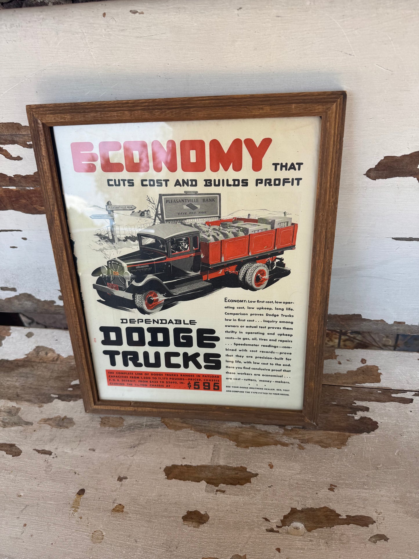 Vintage Dodge Truck Ad Framed