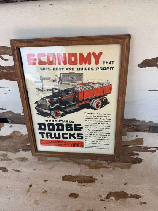 Vintage Dodge Truck Ad Framed