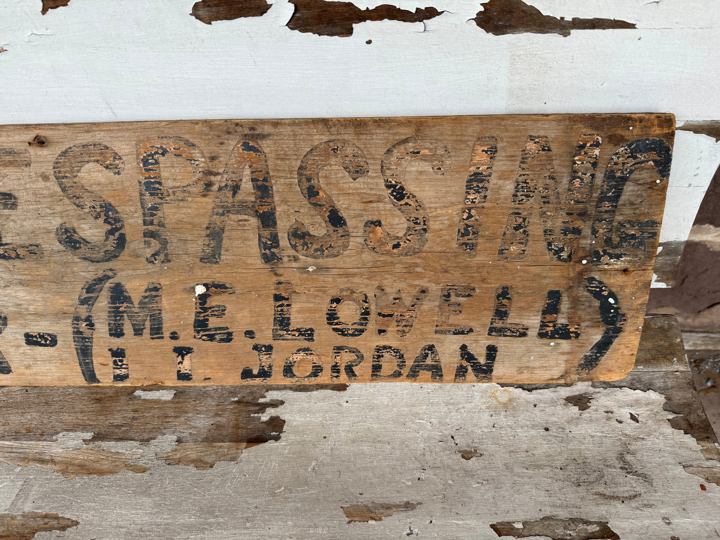 Vintage No Trespassing Sign Wood