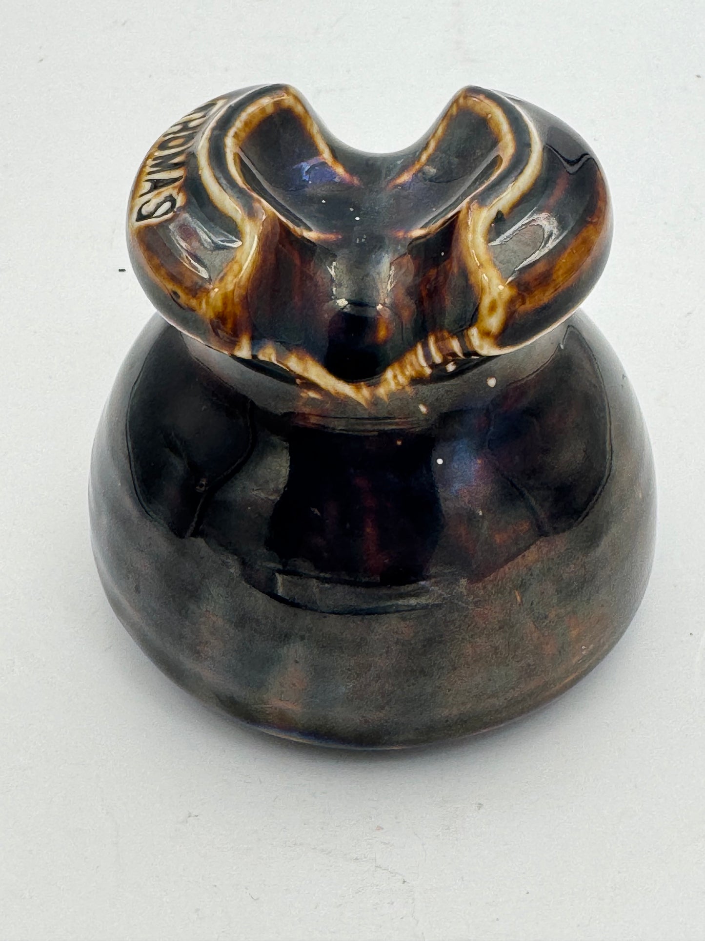 Vintage Porcelain Insulator R. Thomas & Sons Brown