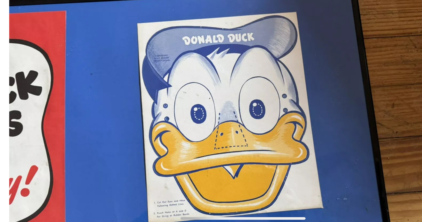 Vintage Sign Donald Duck Soft Drinks  With Rare Premium