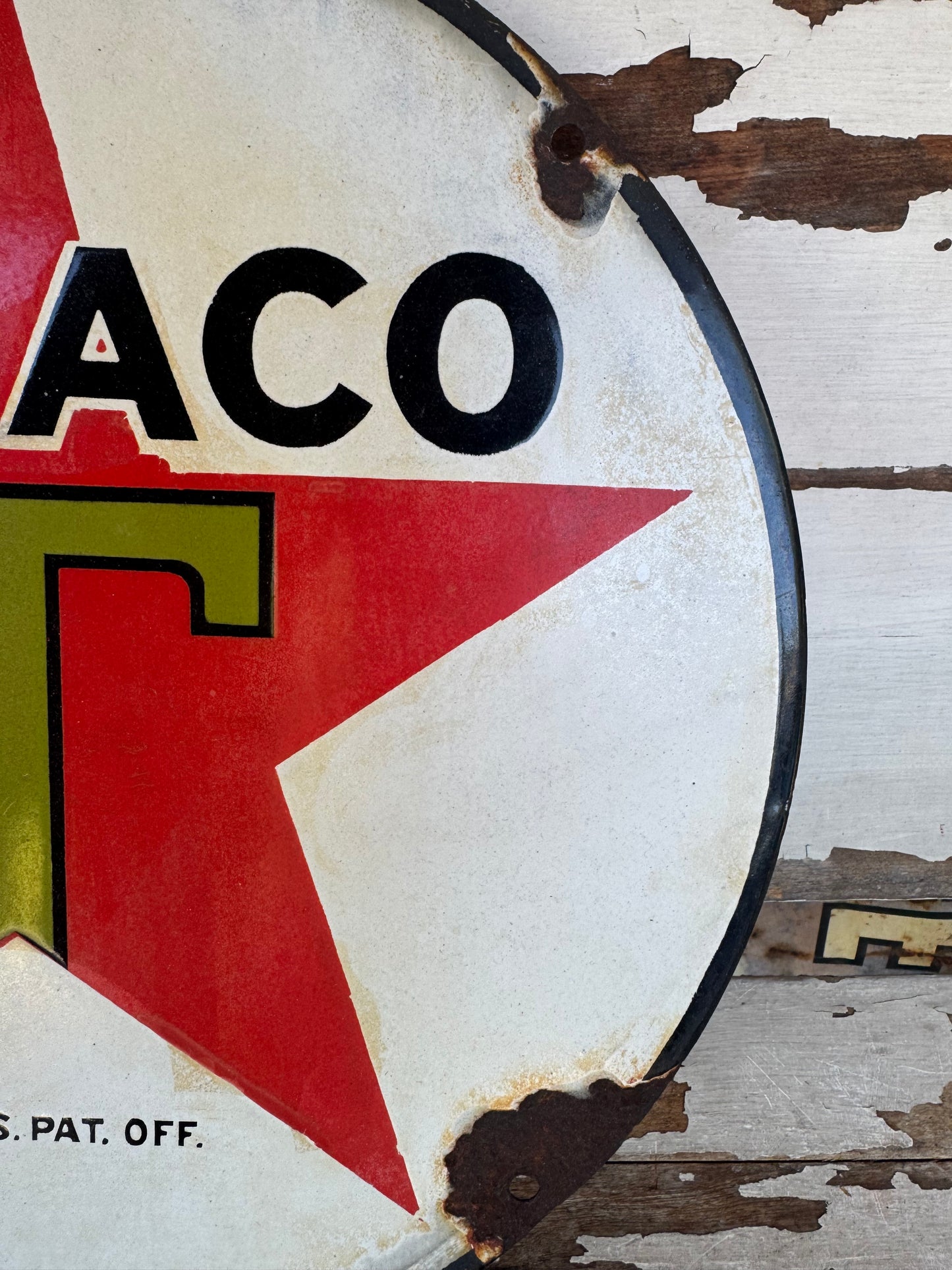 Vintage Texaco Sign 15” Porcelain