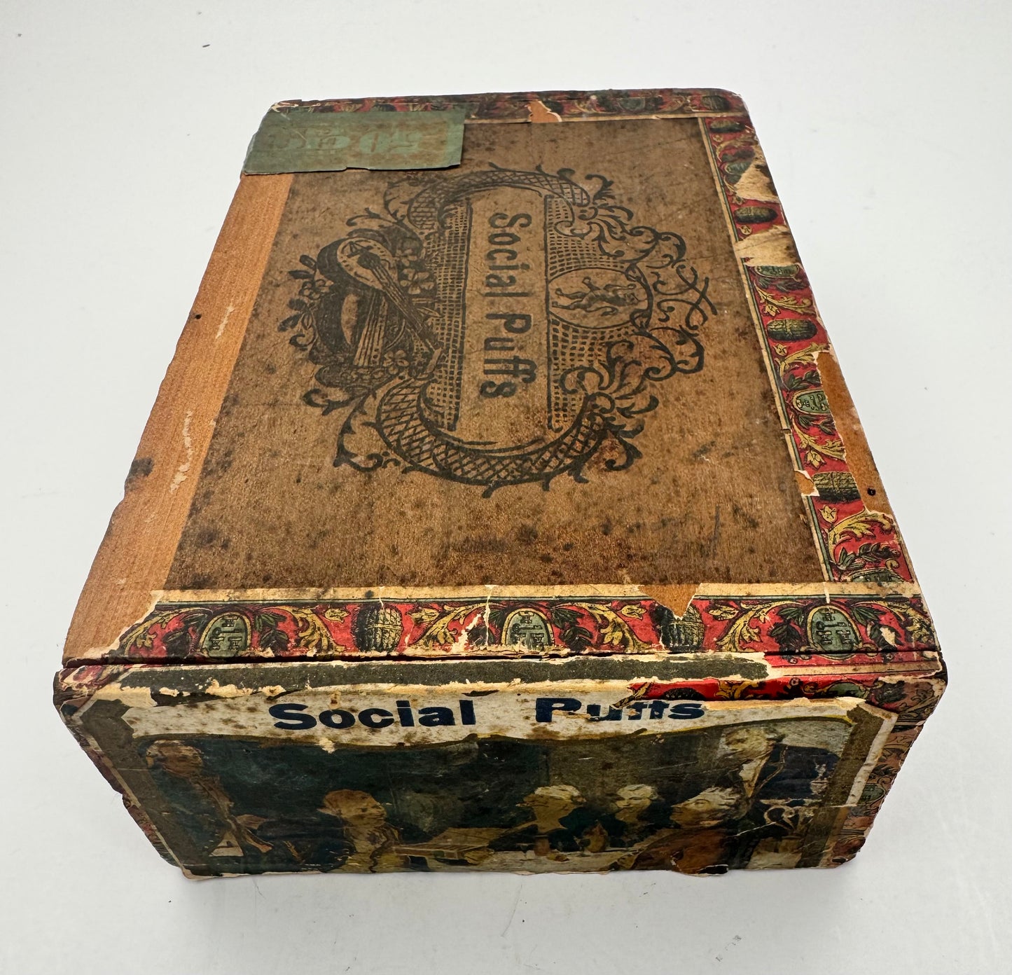 Vintage Cigar Box Social Puffs 5 Cent