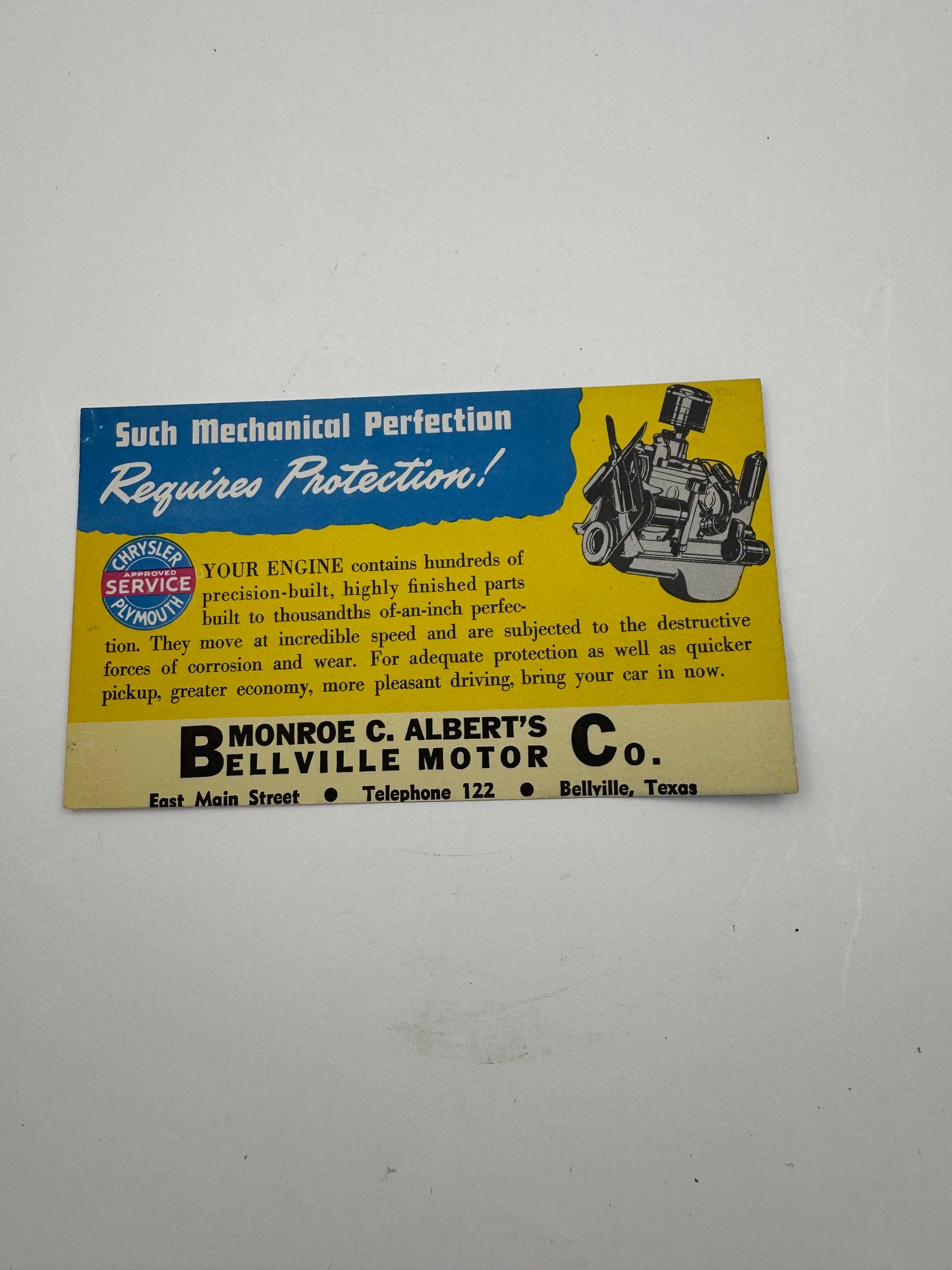 Vintage Chrysler Plymouth Service Ink Blotter NOS