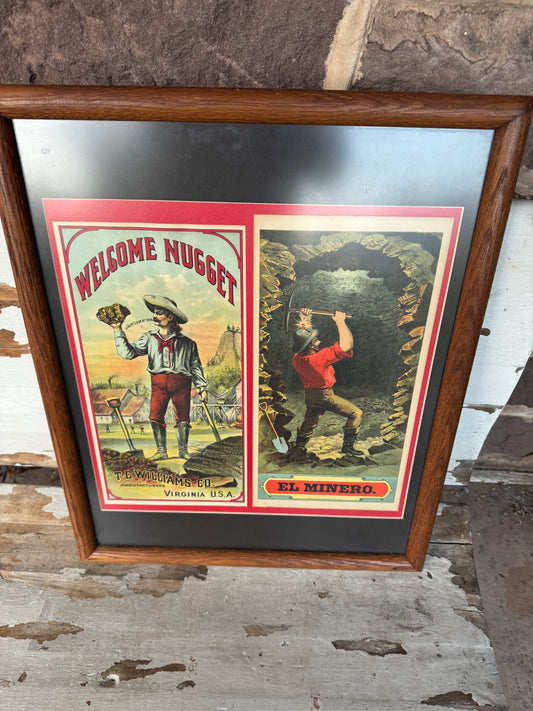 Vintage Sign Tobacco Carton Edge Art Framed