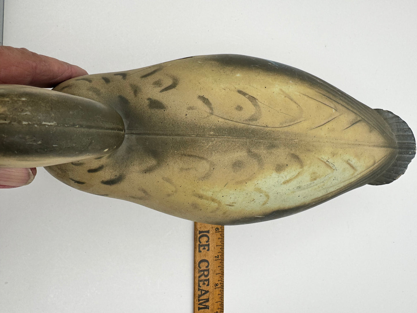 Vintage Duck Decoy Carrylite Glass Eyes Some Wear Noted