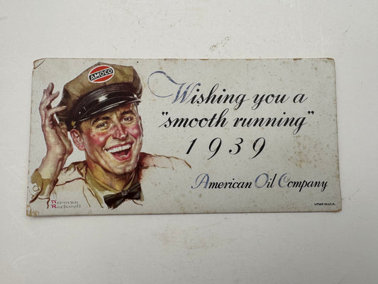Vintage Ink Blotter Amoco 1939 Norman Rockwell