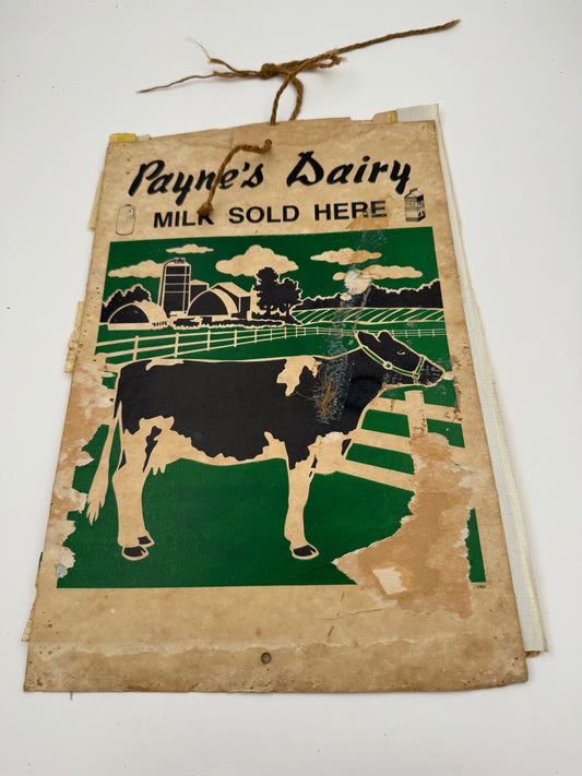 Vintage Dairy Ad Milk 5 Cents Payne Dairies