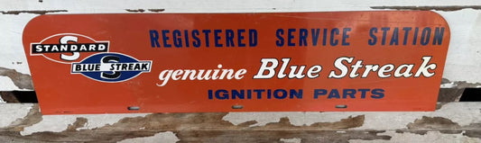 Vintage Sign Blue Streak Ignition Service Station Sign Authentic