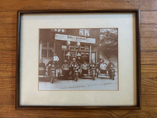 Vintage Harley Davidson Photo Framed Authentic