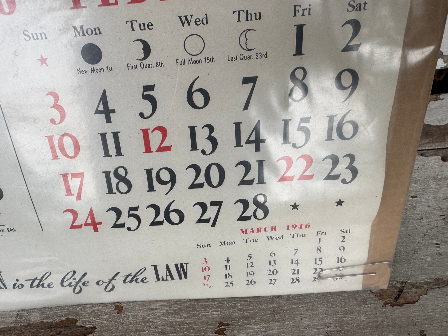 Vintage Sinclair Oil Co Calendar 1946 Intact