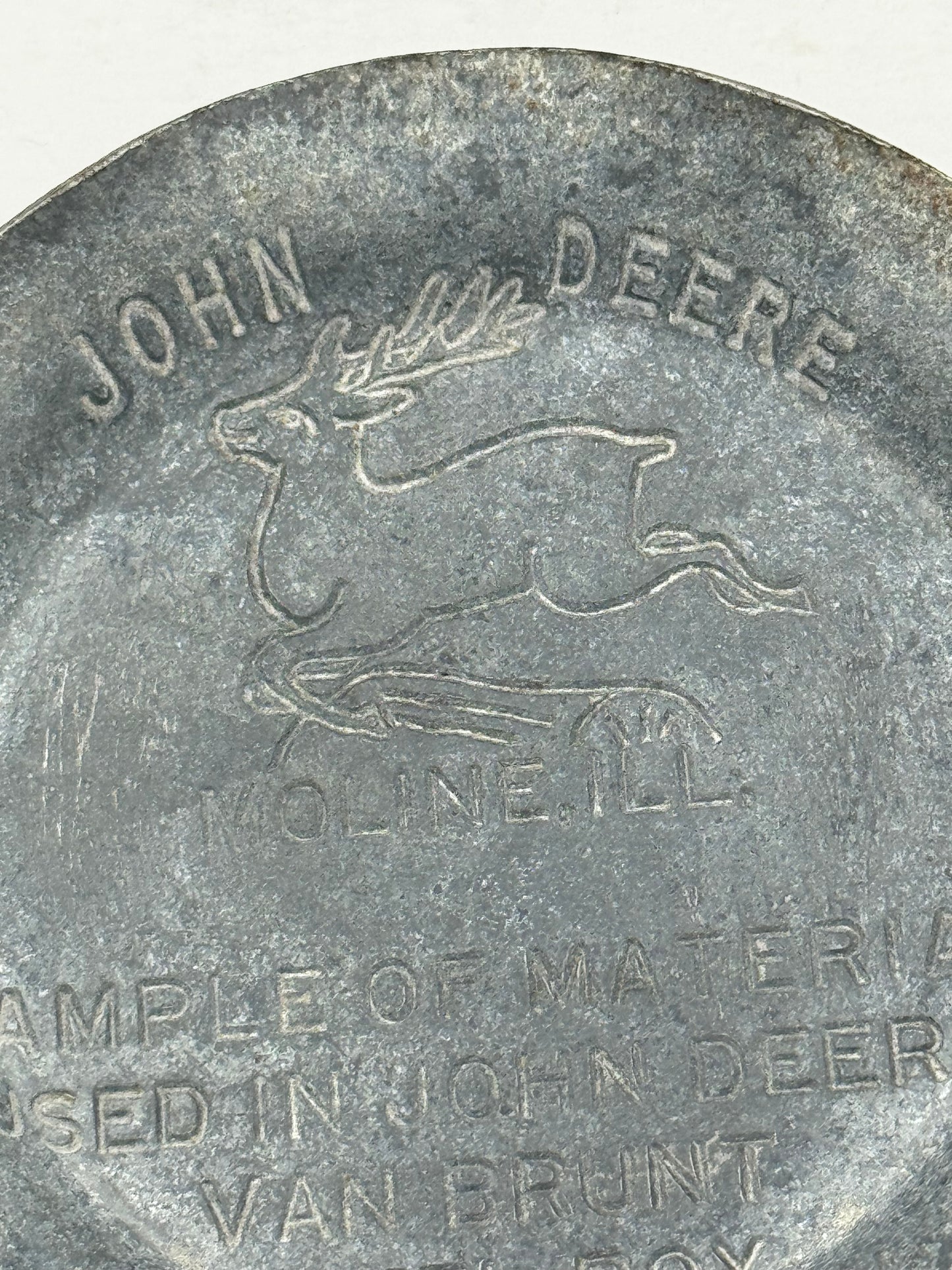 Vintage John Deere Ashtray Sample Of Material