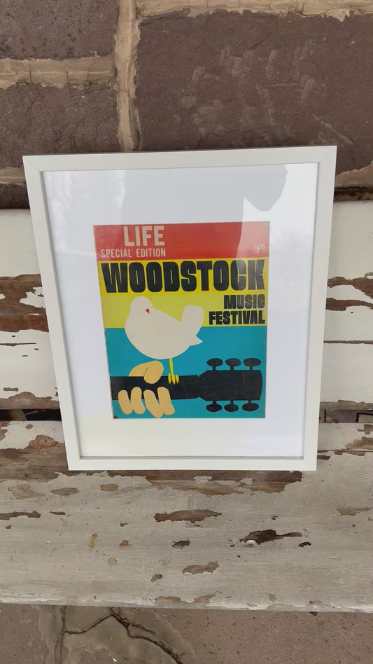 Vintage Woodstock Poster Framed Authentic