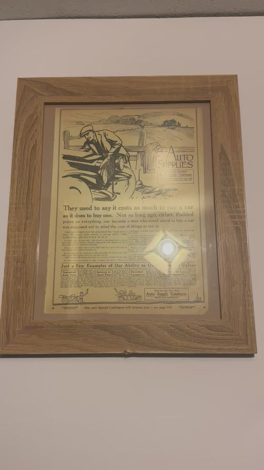 Vintage Auto Supplies Ad Framed Montgomery Ward 1915