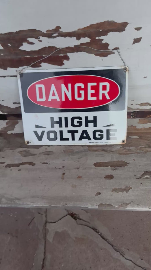 Vintage Porcelain Sign Danger High Voltage