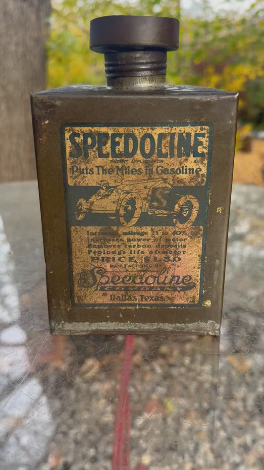 Vintage Speedoline Can 1920s Fuel Additive