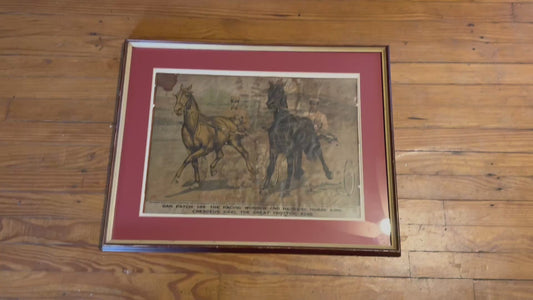 Vintage Dan Pouch Race Horse Ad Framed