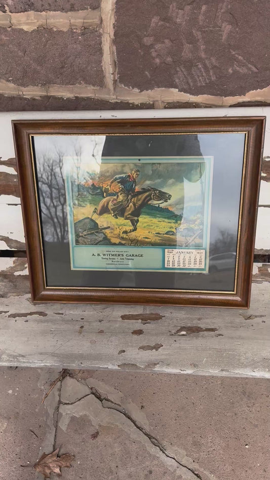 Vintage Service Station Calendar 1940 Intact Farmersville, PA.